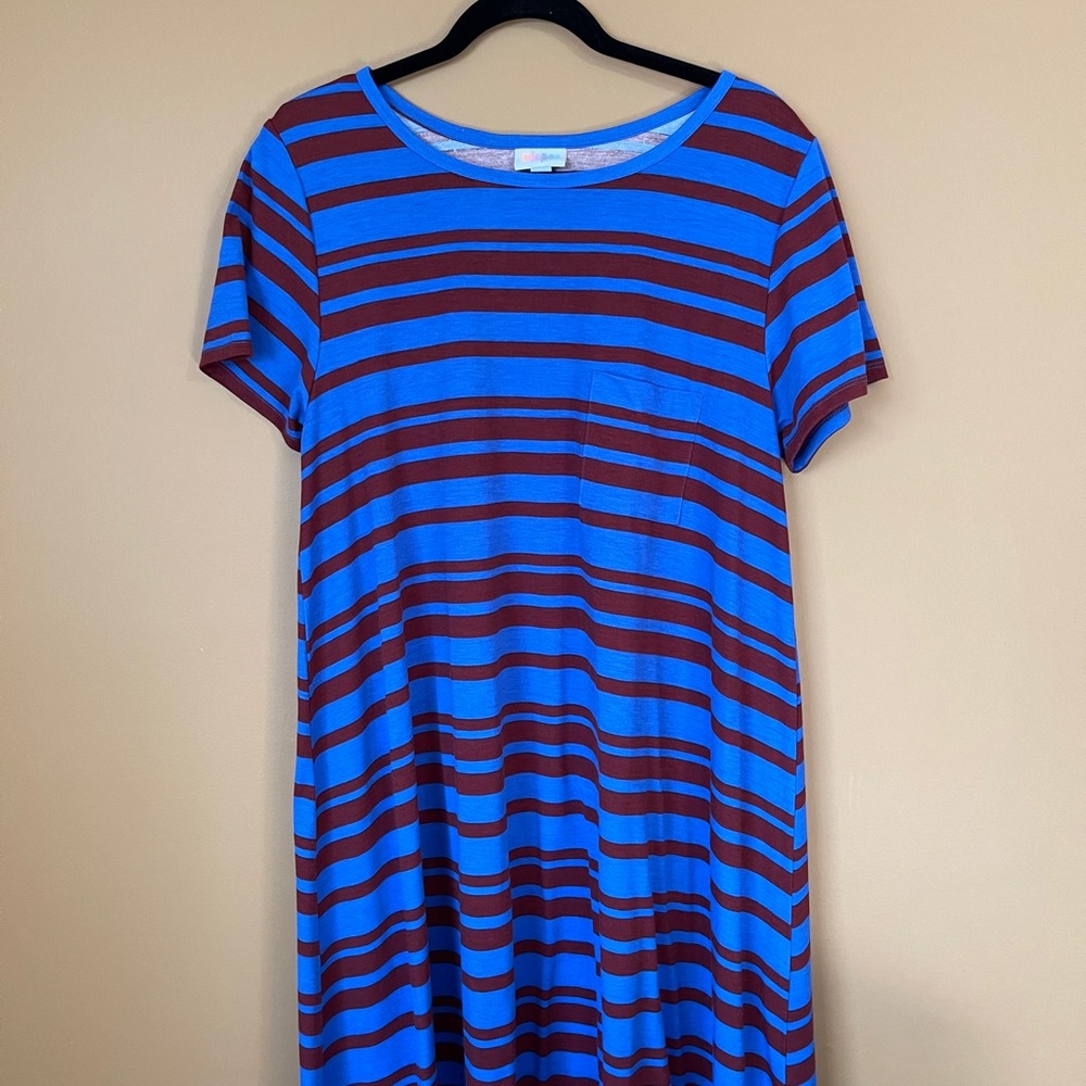 Stripped High Low Dress